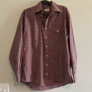 Cotton Brothers Red Black Check Button Down Dress size Large